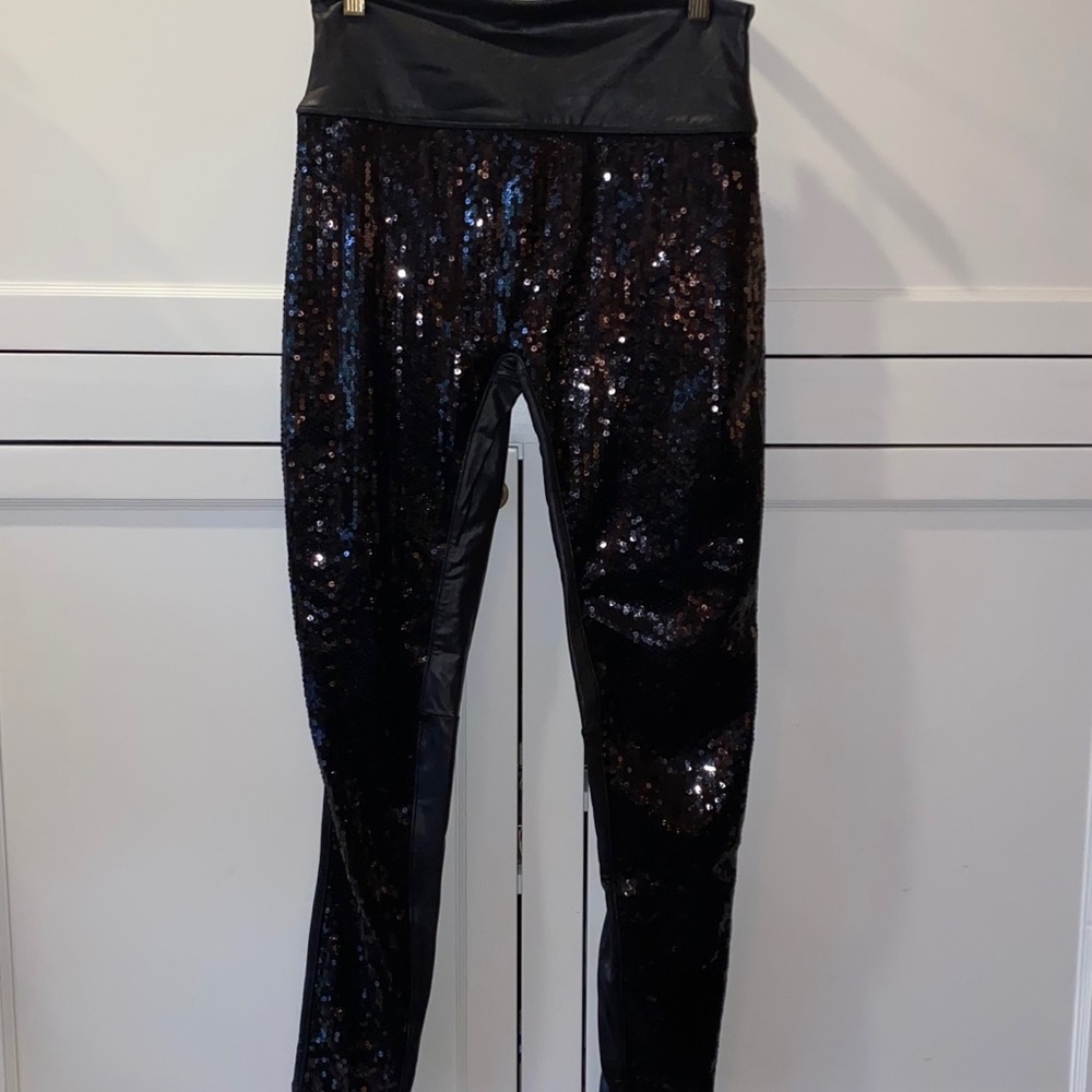 Spanx Pleather Sequin Leggings